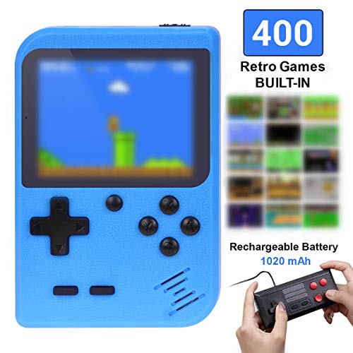 TAPDRA Handheld Game Console, 400 Classic Retro Game Station with 3.0 inch Screen Portable Supporting 2 Player, Good Gifts for Kids (Blue)