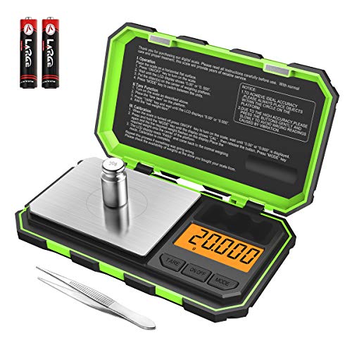 (New Version) Brifit Professional Digital Mini Scale, 20g-0.001g Pocket Scale, Electronic Smart Scale with 20g calibration weight (Battery/Tweezers Included)