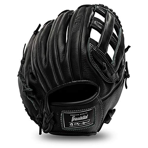 Franklin Sports Baseball Fielding Glove - Men's Adult and Youth Baseball Glove - CTZ5000 Black Cowhide Outfield Glove - 12.5' H-Web for Outfielders