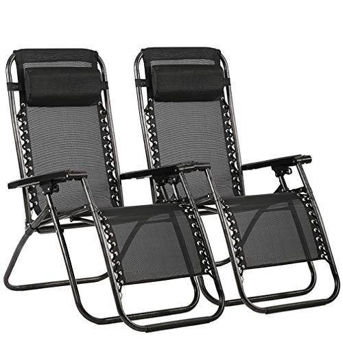 Zero Gravity Chair Patio Lounge Recliners Adjustable Folding Set of 2 for Pool Side Outdoor Yard Beach