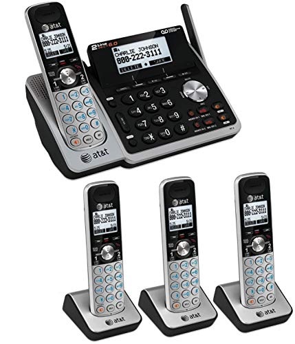 AT&T (TL88102) Dect 6.0 1-Handset 2-Line Landline Telephone Bundle with 3 Handsets and Dual Caller ID/Call Waiting