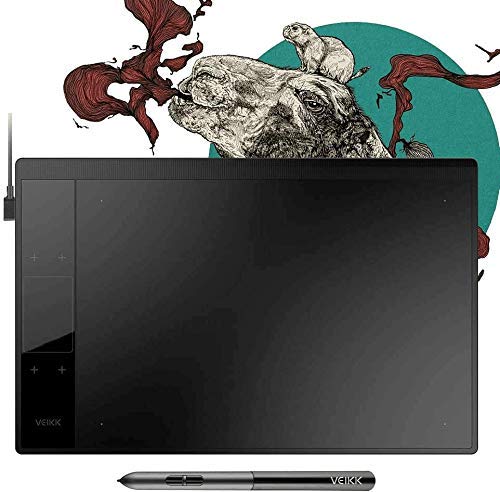 VEIKK A30 Graphics Drawing Tablet Pen Tablet with 8192 Levels Battery-Free Pen - 10' x 6' Active Area 4 Touch Keys and a Touch Pad