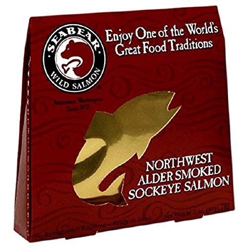 SeaBear Smoked Sockeye Salmon Red, 2 Ounce Unit