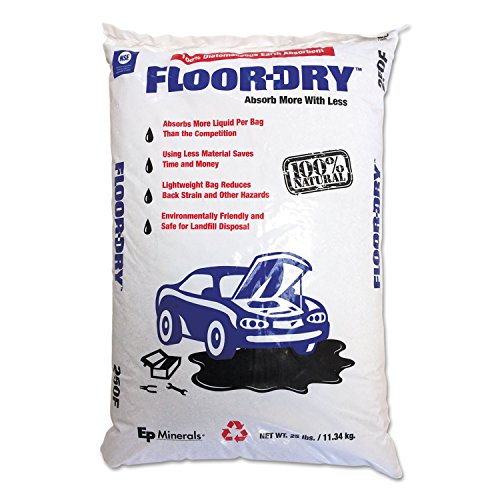 Floor-Dry 9825 DE Premium Oil Absorbent, Diatomaceous Earth, 25lb Poly Bag