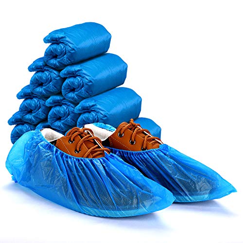 Delxo Shoe Covers Disposable-100pack(50pairs) Disposable Booties Shoe Covers for Indoors Non-Slip Waterproof Shoe Covers One Size Fits All Protectors Disposable Shoe Covers