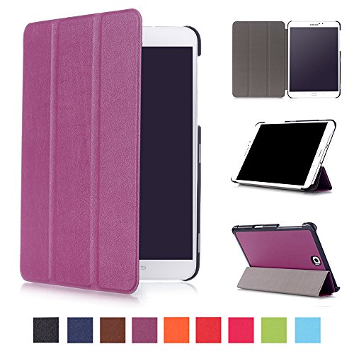 Asng Samsung Galaxy Tab S2 8.0 Case - Slim Lightweight Smart-Shell Stand Cover Case with Auto Wake/Sleep for Samsung Galaxy Tab S2 / S2 Nook 8.0 inch Tablet (SM-T710 / T715 / T713 / T719) (Purple)