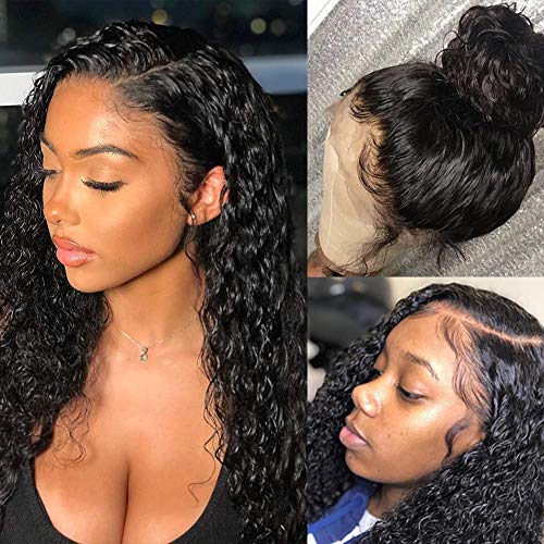 Brazilian Water Wave Lace Front Wigs Human Hair Wigs 20 inch with Baby Hair 100% Unprocessed Virgin Hair Ocean Wave Lace Frontal Wigs Pre Plucked Wet and Wavy Human Hair Wig Glueless Curly Lace Wigs