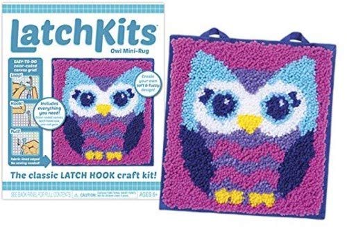 LatchKits Mini-Rug Sewing Kit The Classic Latch Hook Craft Kit - Owl