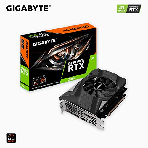 Gigabyte GeForce RTX 2060 Mini ITX OC 6G Graphics Card, Mini ITX Form Factor, 6GB 192-bit GDDR6, GV-N2060IXOC-6GD Video Card