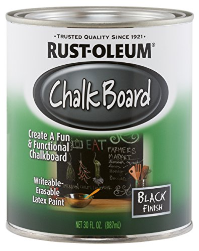 Rust-Oleum 206540 Specialty Chalkboard Brush-On Paint, 30 Oz, Flat Black