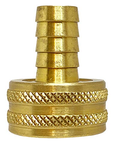 Anderson Metals Brass Garden Hose Swivel Fitting, Connector, 1/2' Barb x 3/4' Female Hose
