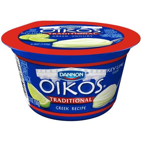 Oikos Key Lime Traditional Greek Yogurt, 5.3 Ounce -- 12 per case.