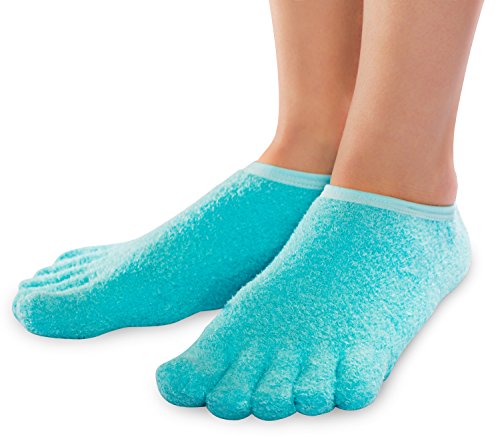 NatraCure 5-Toe Gel Moisturizing Socks (Helps Dry Feet, Cracked Heels, Calluses, Cuticles, Rough Skin, Dead Skin, Use with your Favorite Lotions, and Creams or Spa Pedicure) - 110-M CAT - Size: Medium