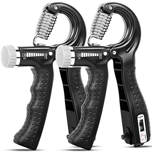 KDG Hand Grip Strengthener 2 Pack Adjustable Resistance 10-130 lbs Forearm Exerciser，Grip Strength Trainer for Muscle Building and Injury Recovery for Athletes