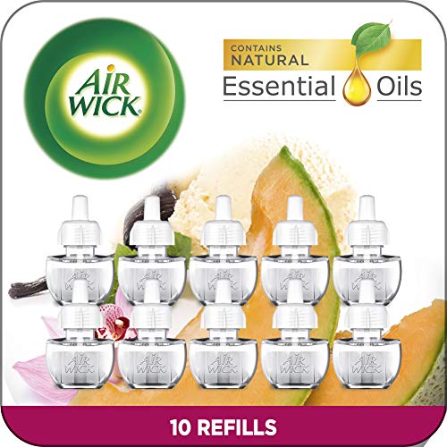 Air Wick Plug in Scented Oil 10 Refills, Summer Delights, Eco Friendly, Essential Oils, Air Freshener