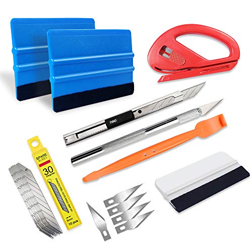 tiptopcarbon Car Vinyl Wrap Window Tint Film Tool Kits with Felt Squeegee Wrap Stick for Vinyl Installation 22 pcs/Pack