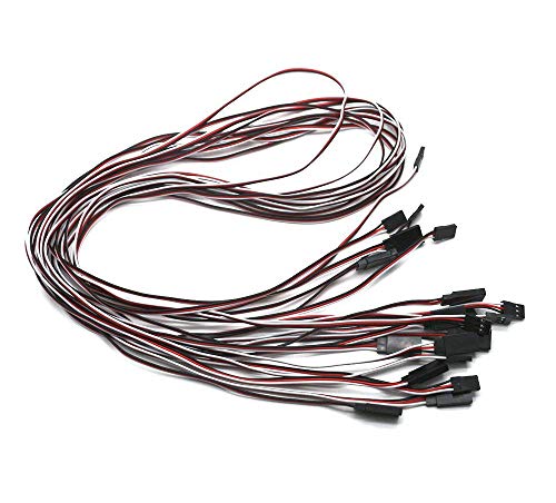 Karcy 10pcs 100cm Female to Male Servo Extension Cord Cable with 3pin Plug Servo RC Wires 1M