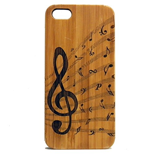 Treble Clef Case for iPhone 6 Plus or iPhone 6S Plus | iMakeTheCase Eco-Friendly Bamboo Wood Cover | Music Notes Band Orchestra Songwriter