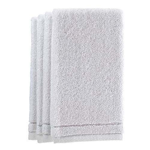 Creative Scents Cotton Fingertip Towels Set - 4 Pack - 11 x 18 Inches Decorative Small Extra-Absorbent and Soft Terry Towel for Bathroom - Powder Room, Guest and Housewarming Gift (White)