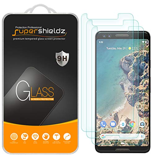 (3 Pack) Supershieldz for Google (Pixel 3) Tempered Glass Screen Protector Anti Scratch, Bubble Free