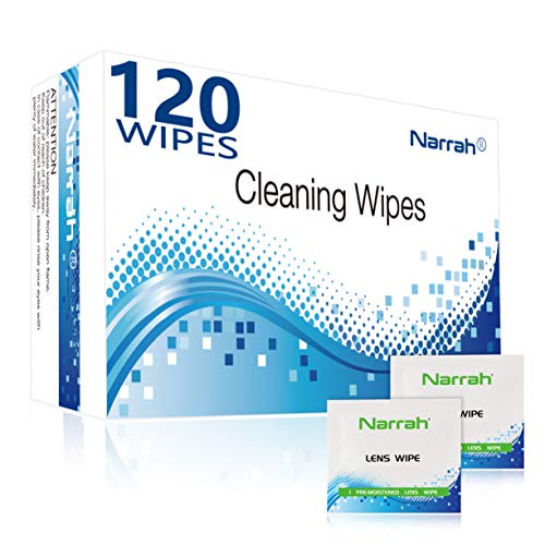 Lens Cleaning Wipes 120 Pre-moistened Glasses Cleaner Individually Packaged Eye Glasses Cleaning Wipes Suitable for Glasses Phones Camera Lenses Computer Screens and Other Delicate Surfaces