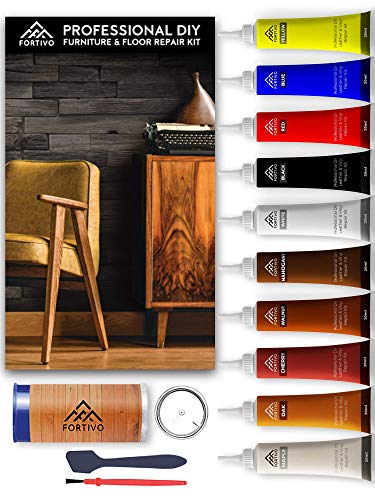 Wood Furniture Repair Kit, Hardwood Laminate Floor Repair Kit, Wood Floor Scratch Repair For Furniture, Wood Putty for Wood Filler - Wood Stain Touch Up, Scratch Remover, Rejuvenate Floor Restorer