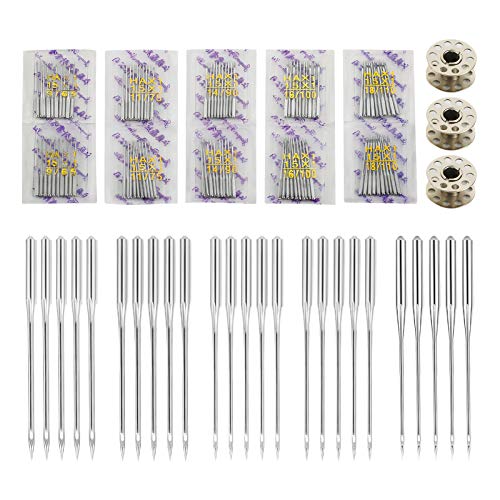 Sewing Machine Needles, 100pcs Universal Regular Point for Singer, Brother, Janome, Varmax, Sizes HAX1 65/9, 75/11, 90/14, 100/16, 110/18, by Meiho Lives
