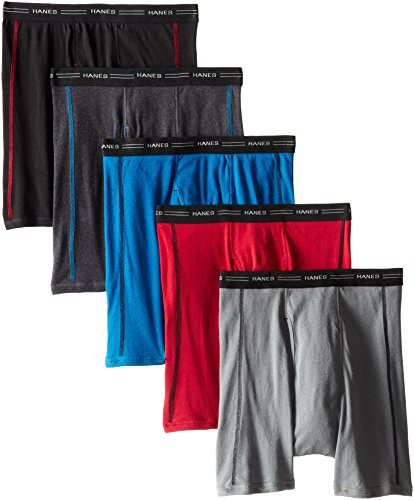 Hanes mens 5-pack Sports-inspired Freshiq Odor Protection Boxer Brief ,Assorted Color ,Large