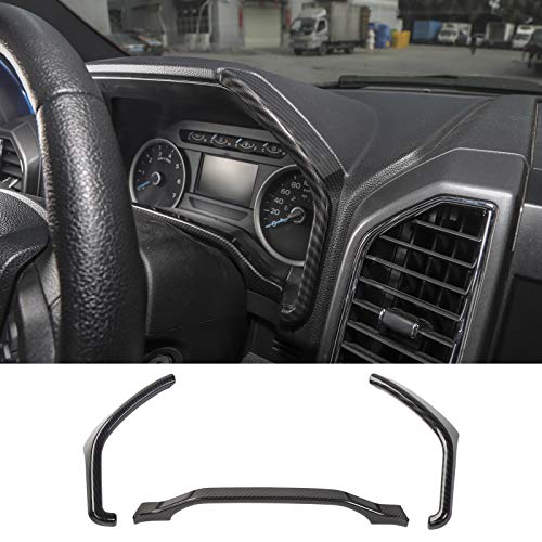 RT-TCZ Dashboard Instrument Trim Cover ABS Interior Dash Board Trim Cover for Ford F150 Ford F150 F250 F350 Inner Accessories 2015-2021 UP Carbon Fiber