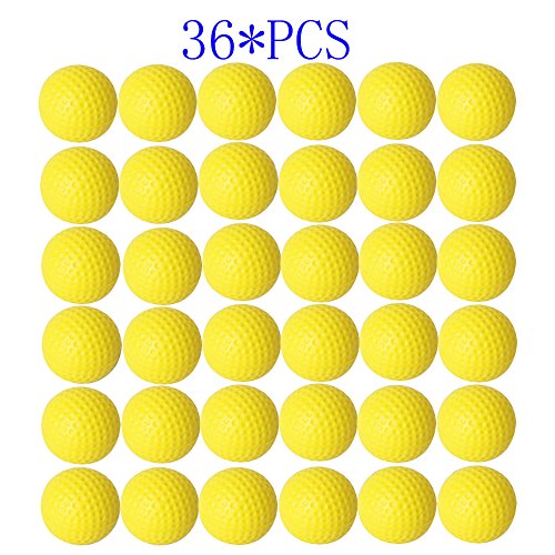 Dsmile Practice Golf Balls, Foam, 36 Count, Yellow