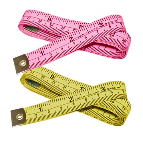 Soft Tape Measure 2 Pack Double Scale Body Sewing Flexible Ruler for Weight Loss Medical Body Measurement Sewing Tailor Craft Vinyl Ruler, Has Centimetre Scale on Each Side 60-inch (2 Pack)