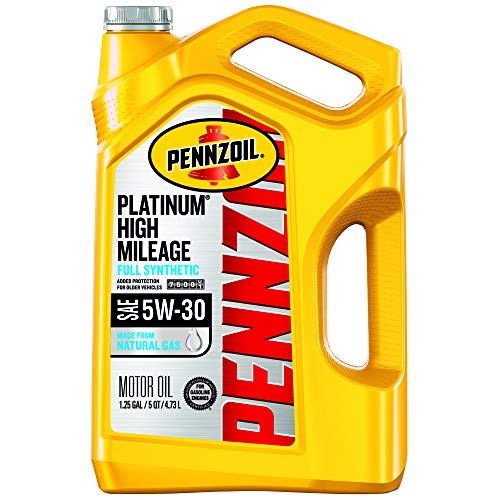 Pennzoil Platinum High Mileage Full Synthetic 5W-30 Motor Oil for Vehicles Over 75K Miles (5-Quart, Single-Pack)
