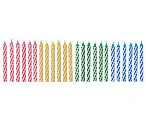 American Greetings Spiral Birthday Candles, Assorted Colors (24-Count)