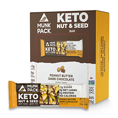 Munk Pack Peanut Butter Dark Chocolate Keto Nut & Seed Bars with