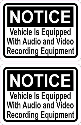 StickerTalk Notice Audio and Video Recording Vinyl Stickers, 3 inches by 2.25 inches