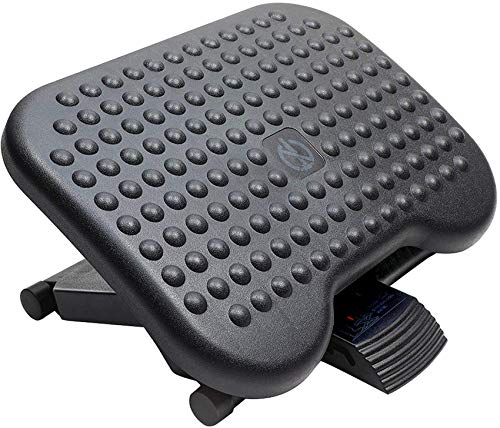 HUANUO Adjustable Under Desk Footrest - Ergonomic Foot Rest with 3 Height Position - 30 Degree Tilt Angle Adjustment for Home, Office, Non-Skid Massage Surface Texture Improves Posture and Circulation