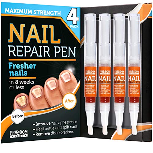 Finger & Toenail Fungus Treatment Pens (4 Pack), Nail Fungus Treatment for Toenail Restoration, Toe Fungus Nail Treatment Extra Strength contains Undecylenic Acid for Nail Repair