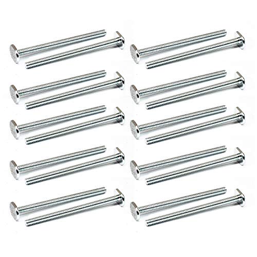 POWERTEC QTB1006 T-Slot 1/4”-20 Thread Size T-Bolt 3.5 Inch Long – 20 Pack, 20 x 3-1/2'