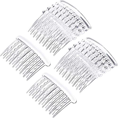 Gejoy 12 Pieces Plastic Teeth Hair Combs Tortoise Side Comb Hair Accessories for Fine Hair (Transparent)