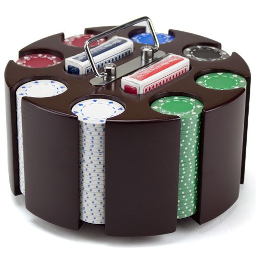 Brybelly Poker Chip Set in Wooden Carousel Case, 11.5gm