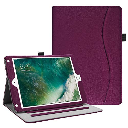 Fintie Case for iPad 9.7 2018 2017 / iPad Air 2 / iPad Air - [Corner Protection] Multi-Angle Viewing Folio Cover w/Pocket, Auto Wake/Sleep for iPad 6th / 5th Gen, iPad Air 1/2, Purple