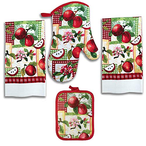 Lobyn Value Packs 4 Pack Kitchen Linens (Apple)