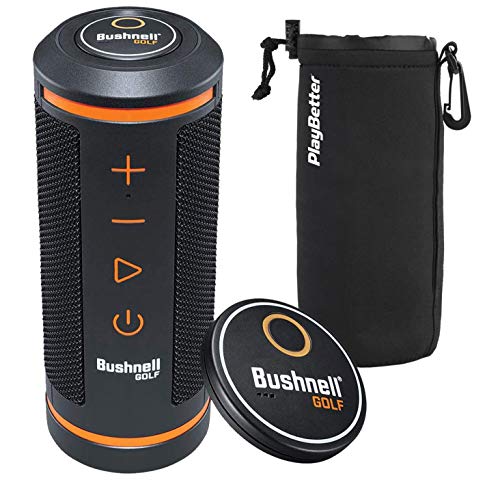 Bushnell Wingman Golf GPS Speaker with PlayBetter Protective Neoprene Pouch | Music & Audible GPS Distances | Score Tracking, 3D Flyovers & 36,000+ Courses | with PlayBetter Protective Sleeve | 361910