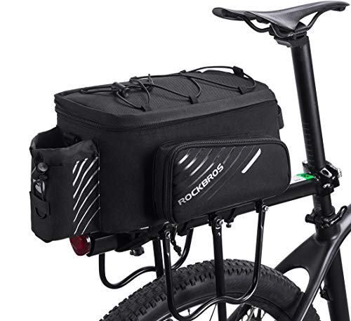 ROCKBROS Bike Trunk Bag Bicycle Rack Rear Carrier Bag Commuter Bike Luggage Bag Pannier with Rain Cover