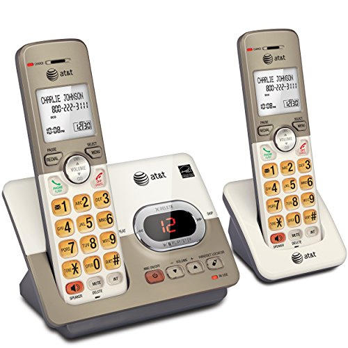 AT&T EL52213 2-Handset Expandable Cordless Phone with Answering System & Extra-large Backlit Keys