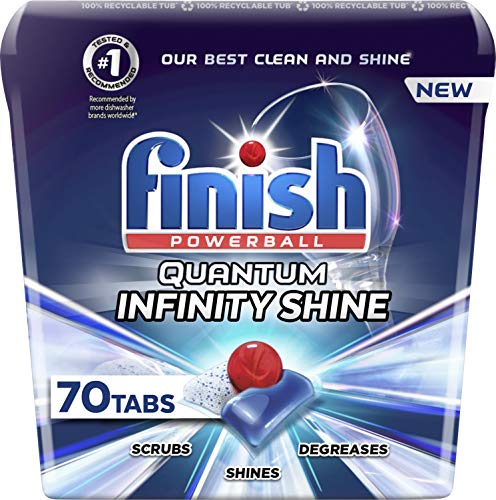 Finish Quantum Infinity Shine - 70 Count - Dishwasher Detergent - Powerball - Our Best Ever Clean and Shine - Dishwashing Tablets - Dish Tabs