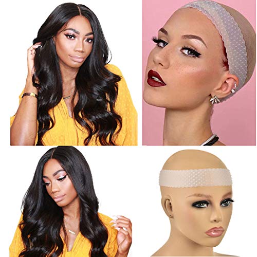 Transparent Silicone Non Slip Wig Grip Head Band for Women, Comfort Elastic Wig Grip Headband to Hold Wigs Frontal Sports and Yoga (Transparent color)