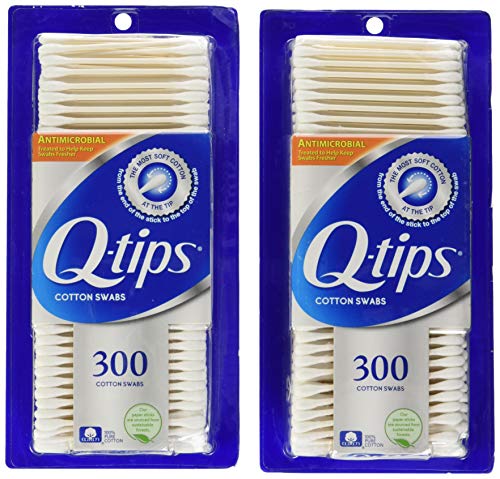 Q-tips Antimicrobial Cotton Swabs, 300 Count (Pack of 2)