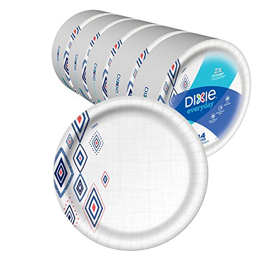 Dixie Everyday Paper Plates,10 1/16' Plate, Amazon Exclusive, Dinner Size Printed Disposable Plates, (5 Pack of 44 Plates), 220 Count