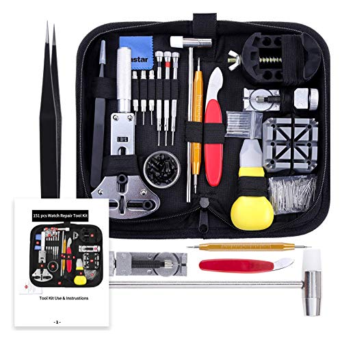 Vastar Watch Repair Kit, Watch Repair Tools Professional Spring Bar Tool Set, Watch Band Link Pin Tool Set with Carrying Case